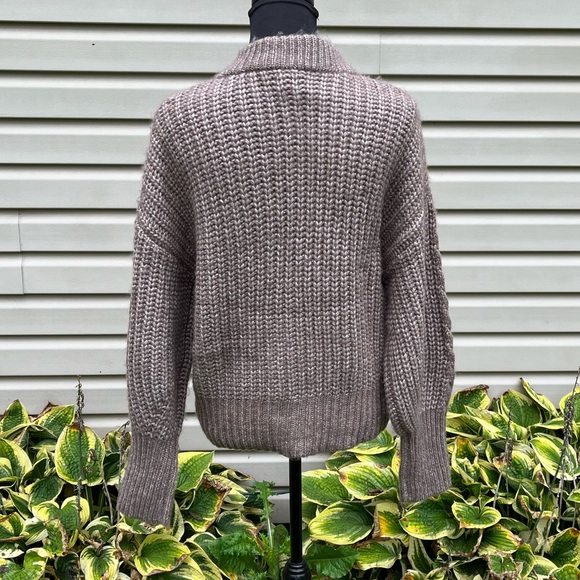 NWT A New Day Brown Chunky Gold Button Front Cardigan - Picture 4 of 5